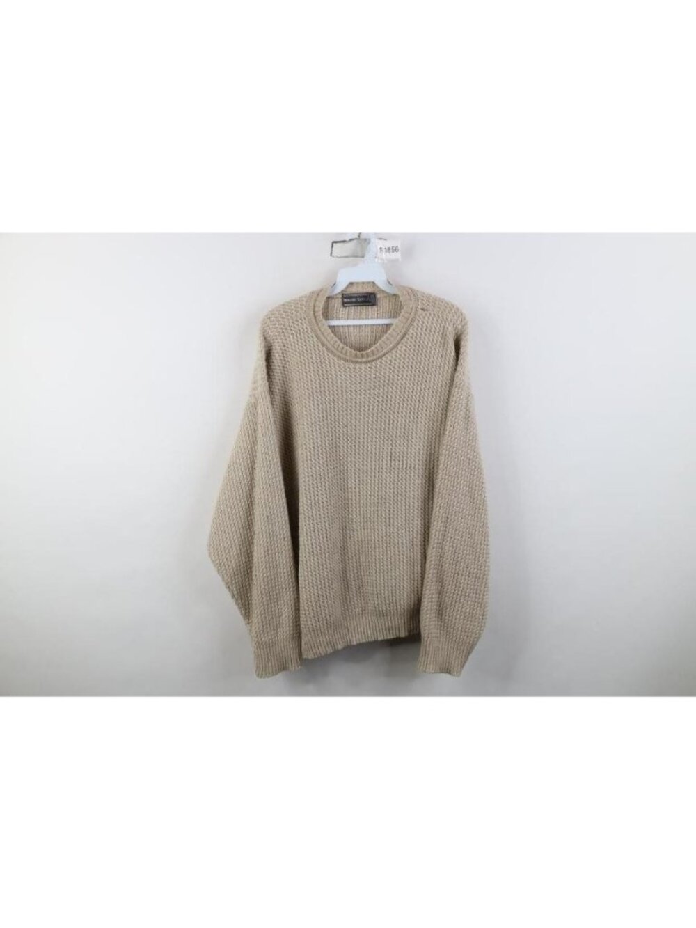 Vintage 90s Streetwear Mens Small Blank Thermal Ribbed Knit Crewneck Sweater USA
